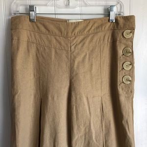 Elevenses Anthropologie Wide Leg Linen Pants 6